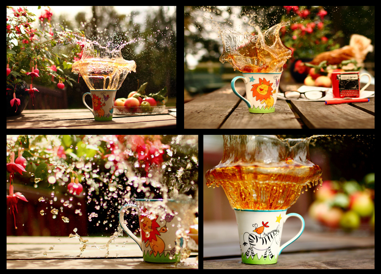Wallpaper food, garden, table, coffee, tea, splash, mug, challenge
