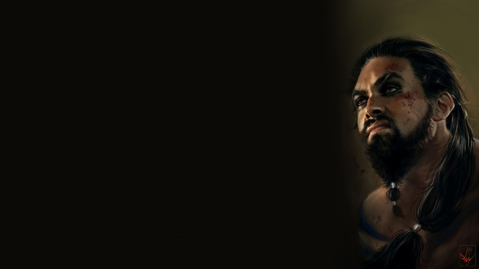 Hra o trůny, Khal Drogo, tma, Snímek obrazovky, vousy