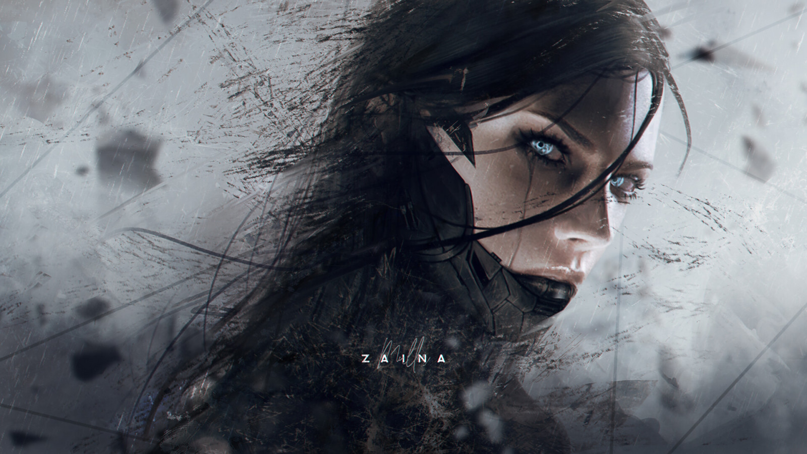 sci-fi, futuristický, Koncepce umění, ženy, tvář, umělecká díla