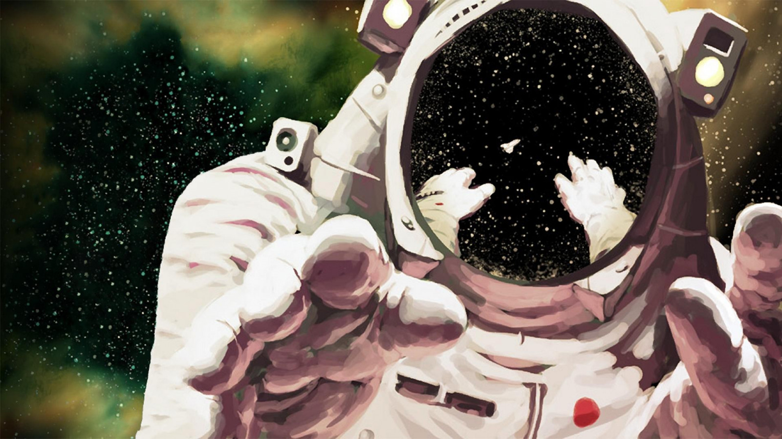 ilustrace, anime, prostor, umělecká díla, astronaut, UMĚNÍ, obraz, fotomontáž