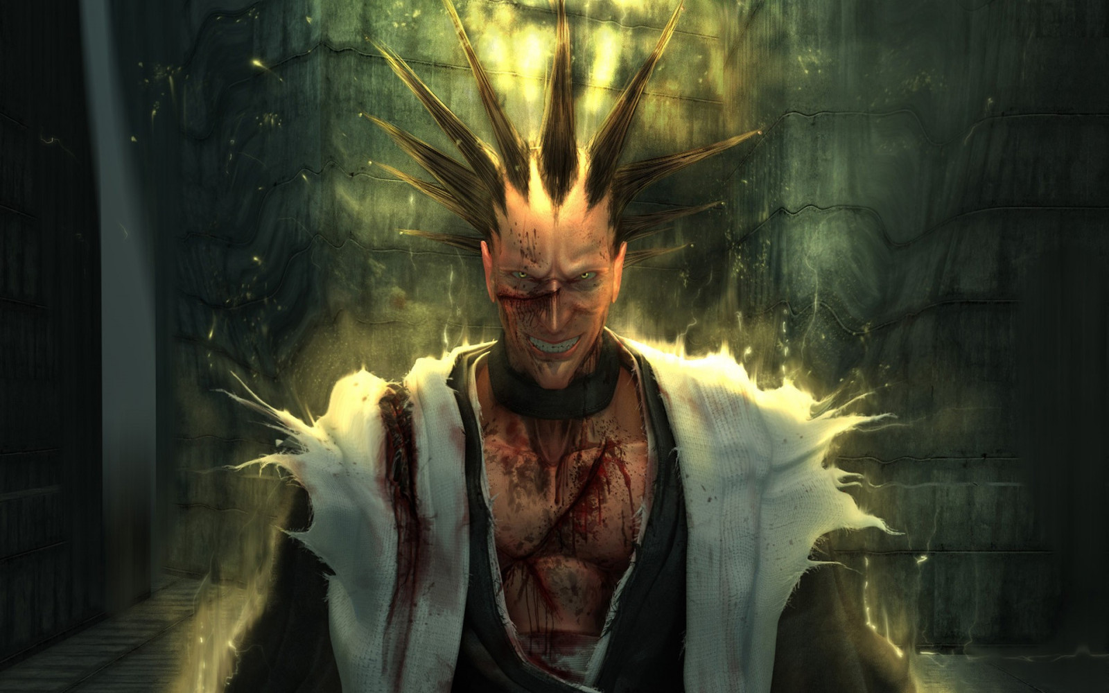 anime, realistisk, Blege, midnat, Zaraki Kenpachi, mørke, skærmbillede, 1920x1200 px, computer tapet, fiktiv karakter, specielle effekter, pc spil, fiktion