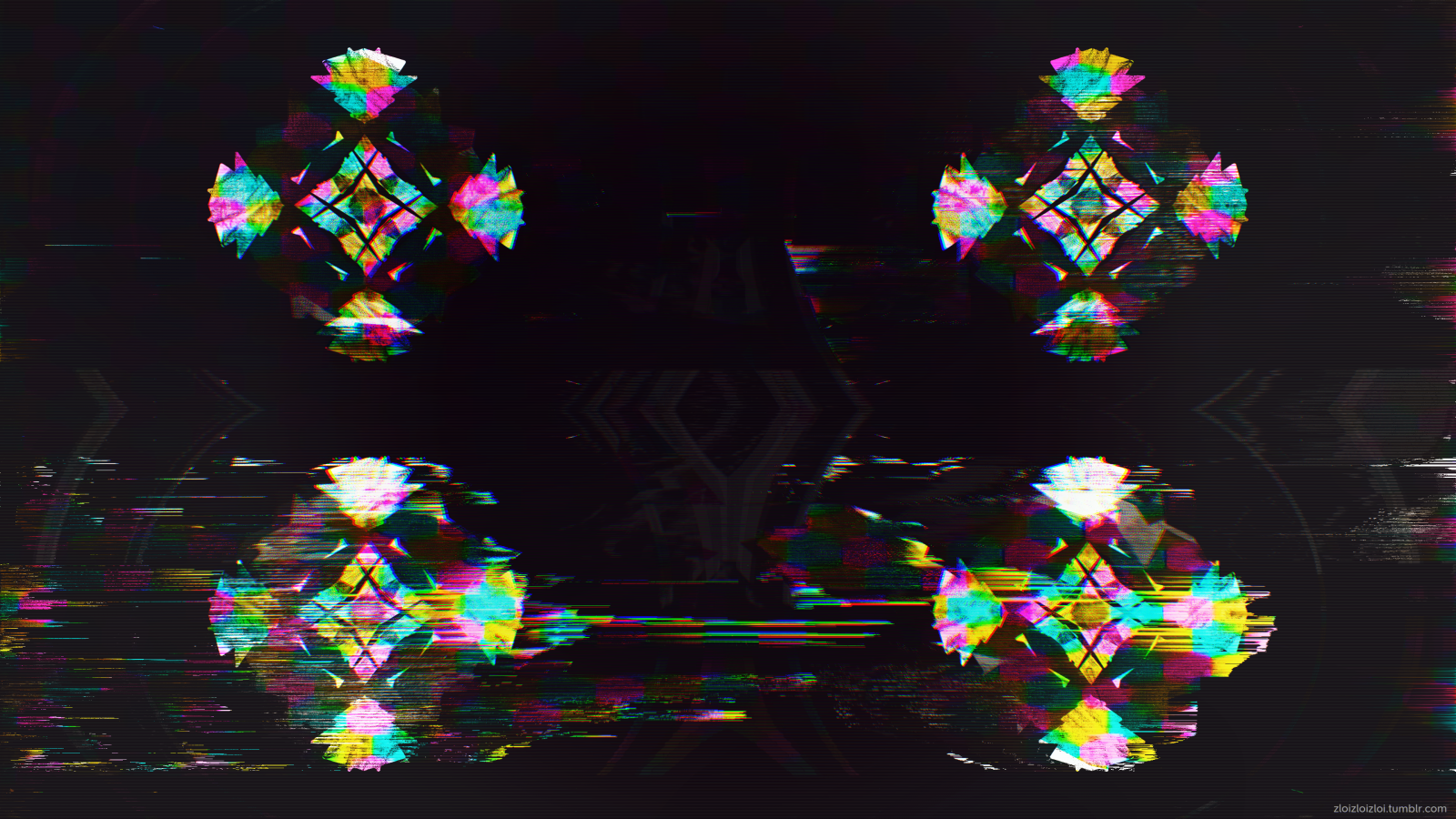 Wallpaper Window Abstract Glitch Art Symmetry Toy