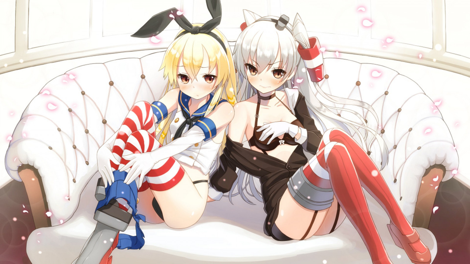 illustratie, anime, spotprent, Kantai Collection, dij highs, Shimakaze Kancolle, cameltoe, mangaka