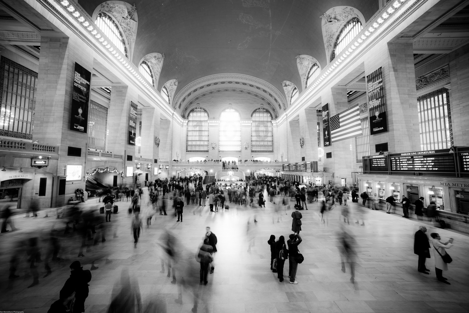 město, longexposure, Černý a bílý, newyork, stanice, Nikon, vlaky, dojíždět, Grandcentralstation, rushhour, Ultrawide, D600, Danmontalbanophotography, Danmontalbano