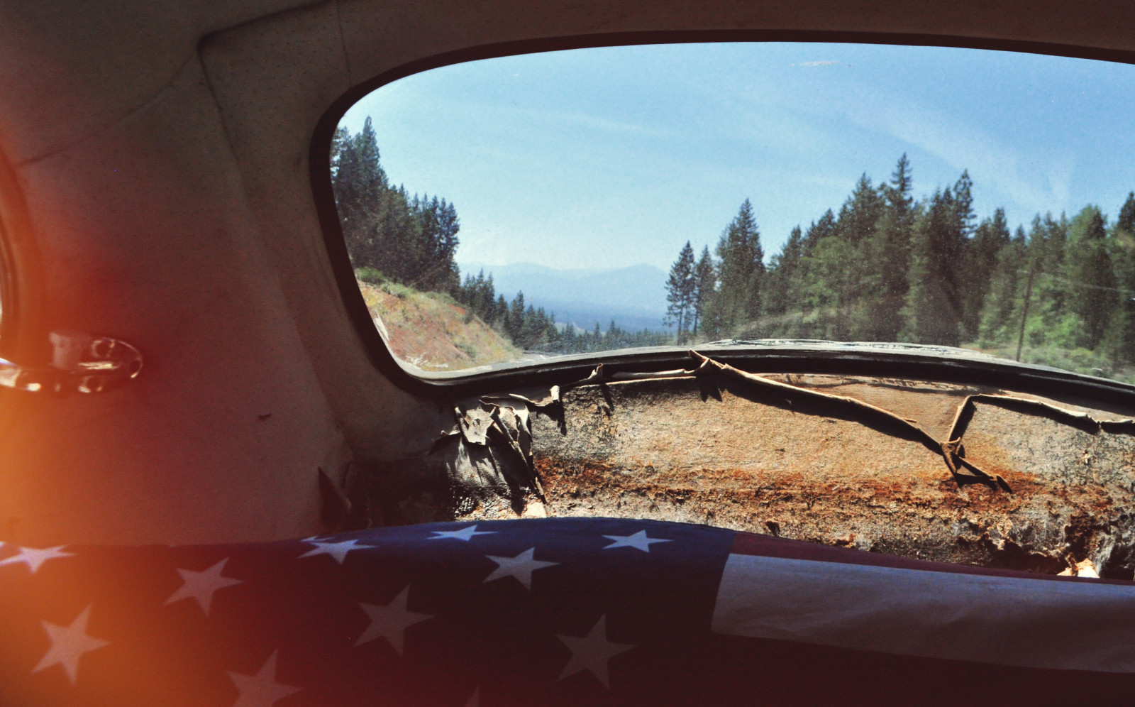 slunečnímu záření, stromy, krajina, les, hory, okno, sluneční brýle, auto, odraz, nebe, vozidlo, silnice, Volkswagen, ráno, vlajka, sklenka, štěnice, asfalt, řidičský, 1967, strom, rostlina, vw, americký, čelní sklo, vzduchem chlazené, automobilového designu, automobilový exteriér, motorové vozidlo, lightleak, road trip, zpětné zrcátko, zrcadlo automotive, automotive část okna