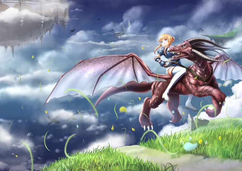 blondínka, dlhé vlasy, anime, anime dievčatá, modré oči, krajina blondínka, dlhé vlasy, anime, anime dievčatá, modré oči, krajina