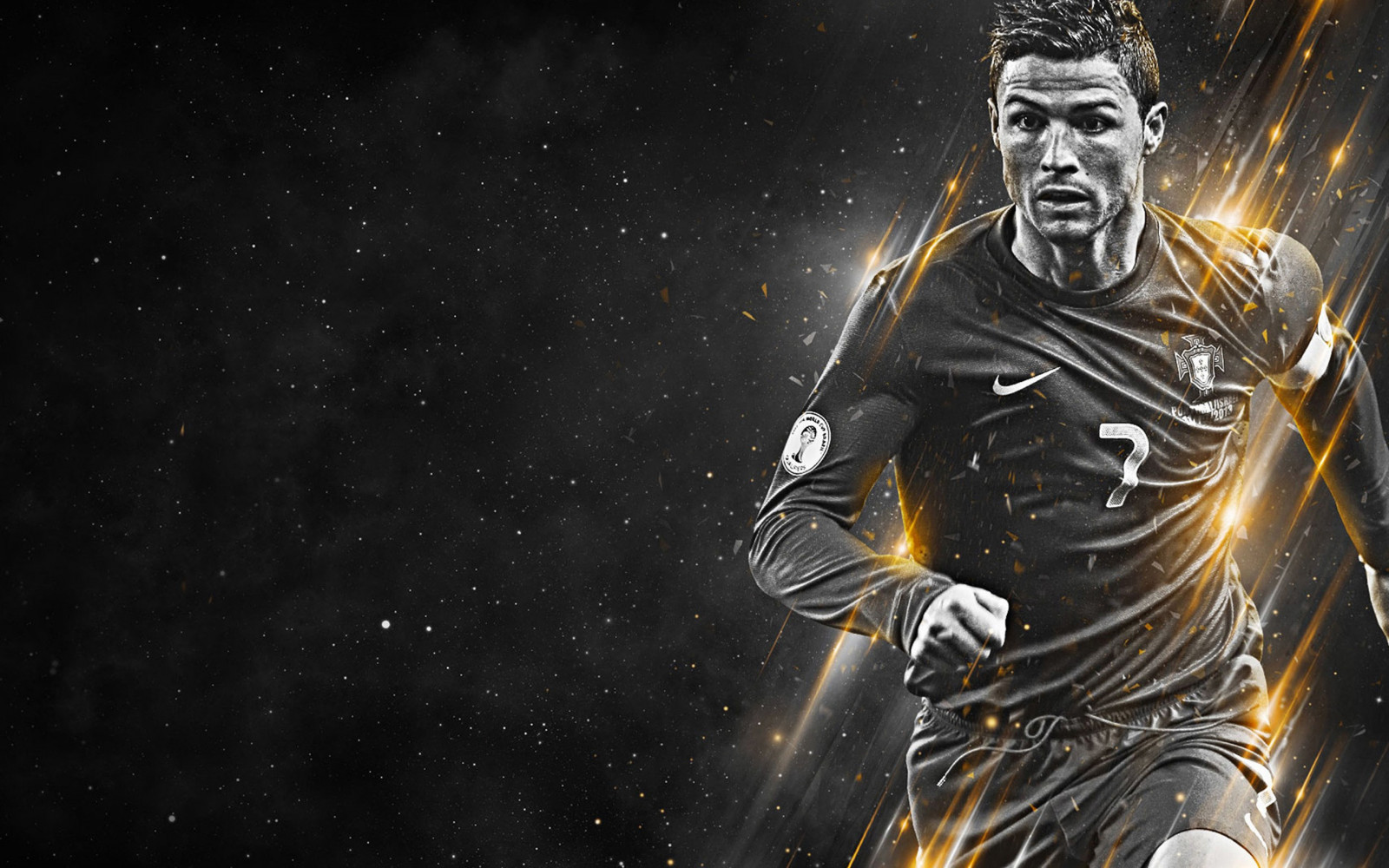 Masaüstü gece, Real Madrid, Cristiano Ronaldo, Işık, karanlık, Ekran