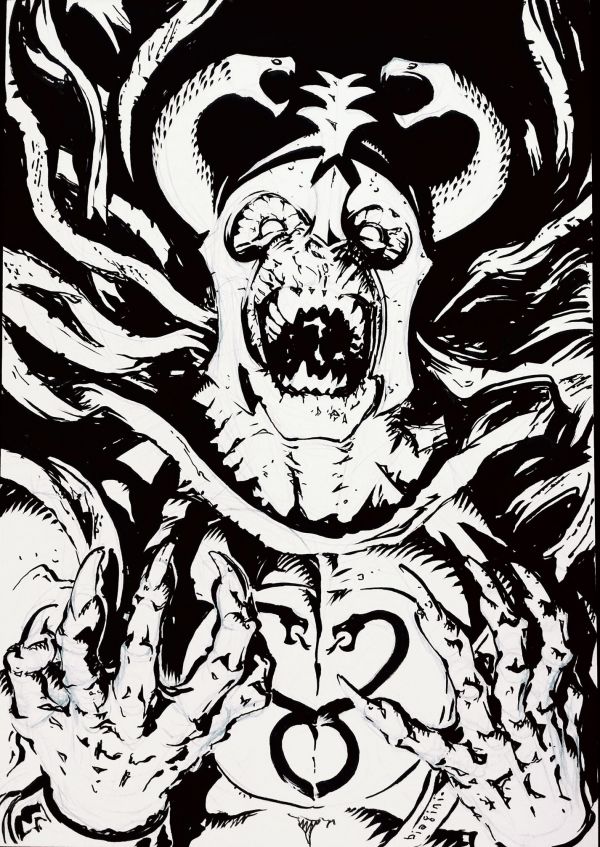 monochrome,ThunderCats,Mumm ra,Francesco biagini,vertical,drawing
