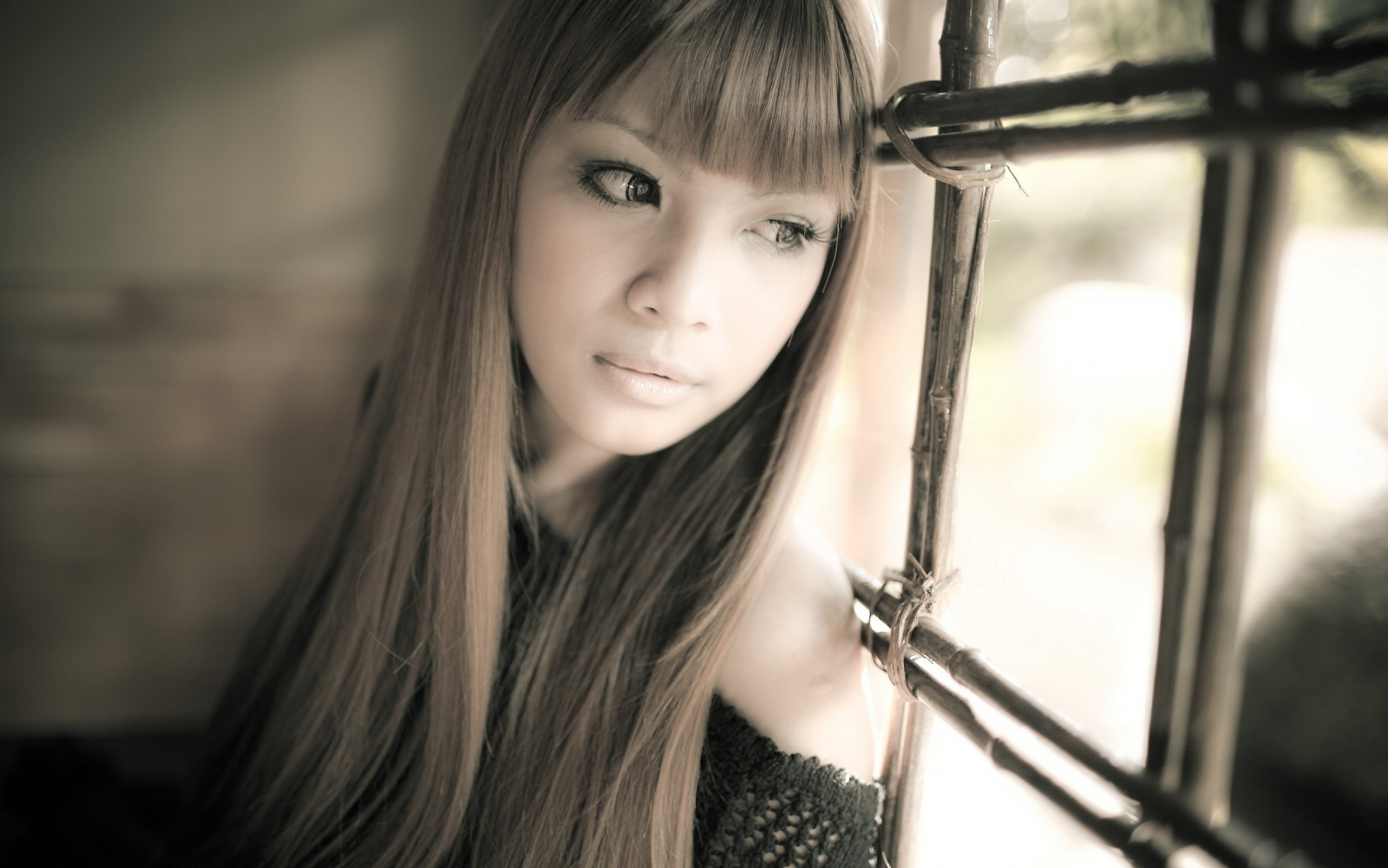 tvář, Černá, černobílý, model, portrét, dlouhé vlasy, asijský, fotografování, móda, vlasy, Osoba, kůže, dívka, krása, usměj se, oko, žena, dáma, fotografie, blond, účes, portrétní fotografie, focení, hnědé vlasy, zblízka, dlouhé vlasy, hnědé oči