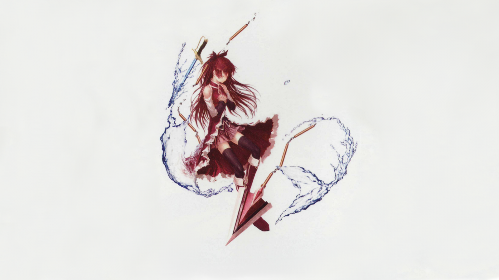 výkres, ilustrace, Mahou Shoujo Madoka Magica, Sakura Kyouko, Červené, růžový, jaro, UMĚNÍ, barva, list, květ, ruka, skica, 1920x1080 px, Lidské tělo, orgán