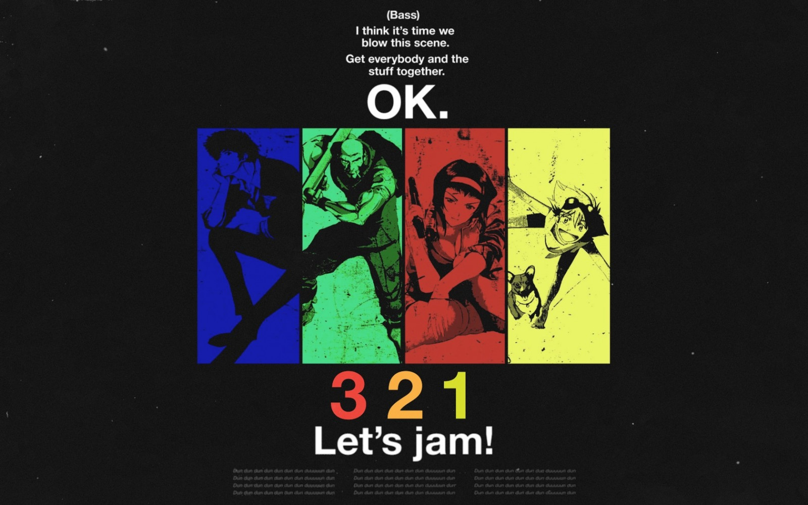 1680x1050 px, anime, Cowboy Bebop, text