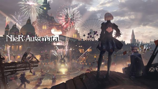 video games,Nier Automata,2B,fireworks,2B Nier Automata,A2 Nier Automata