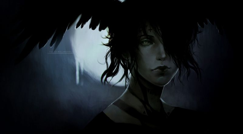 fantasy umění, anime, umělecká díla, půlnoc, tma, černobílý fantasy umění, anime, umělecká díla, půlnoc, tma, černobílý