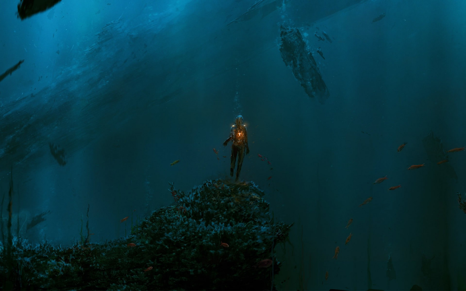 digitální umění, moře, umělecká díla, Ryba, Pod vodou, biologie, oceán, volné potápění, útes, Snímek obrazovky, mořská biologie, potápění