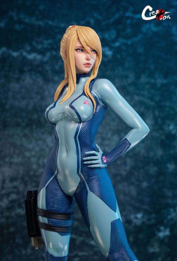 Rodrigo Villareal Fonseca,CGI,Samus Aran,blonde,bodysuit,blue