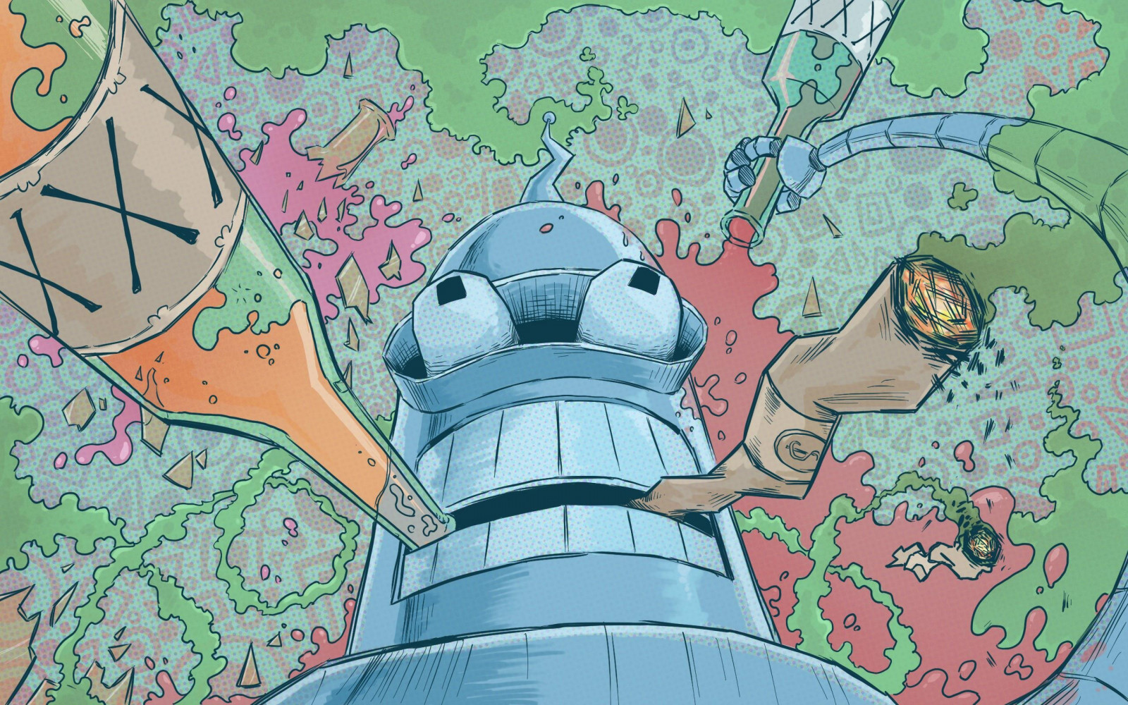 drawing, illustration, cartoon, fan art, Futurama, mural, Bender, ART, sketch, screenshot