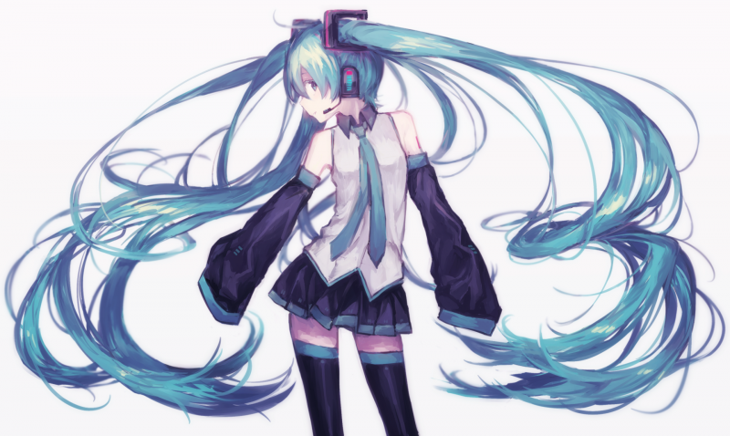 výkres, ilustrace, anime, Vocaloid, Hatsune Miku, křídlo výkres, ilustrace, anime, Vocaloid, Hatsune Miku, křídlo