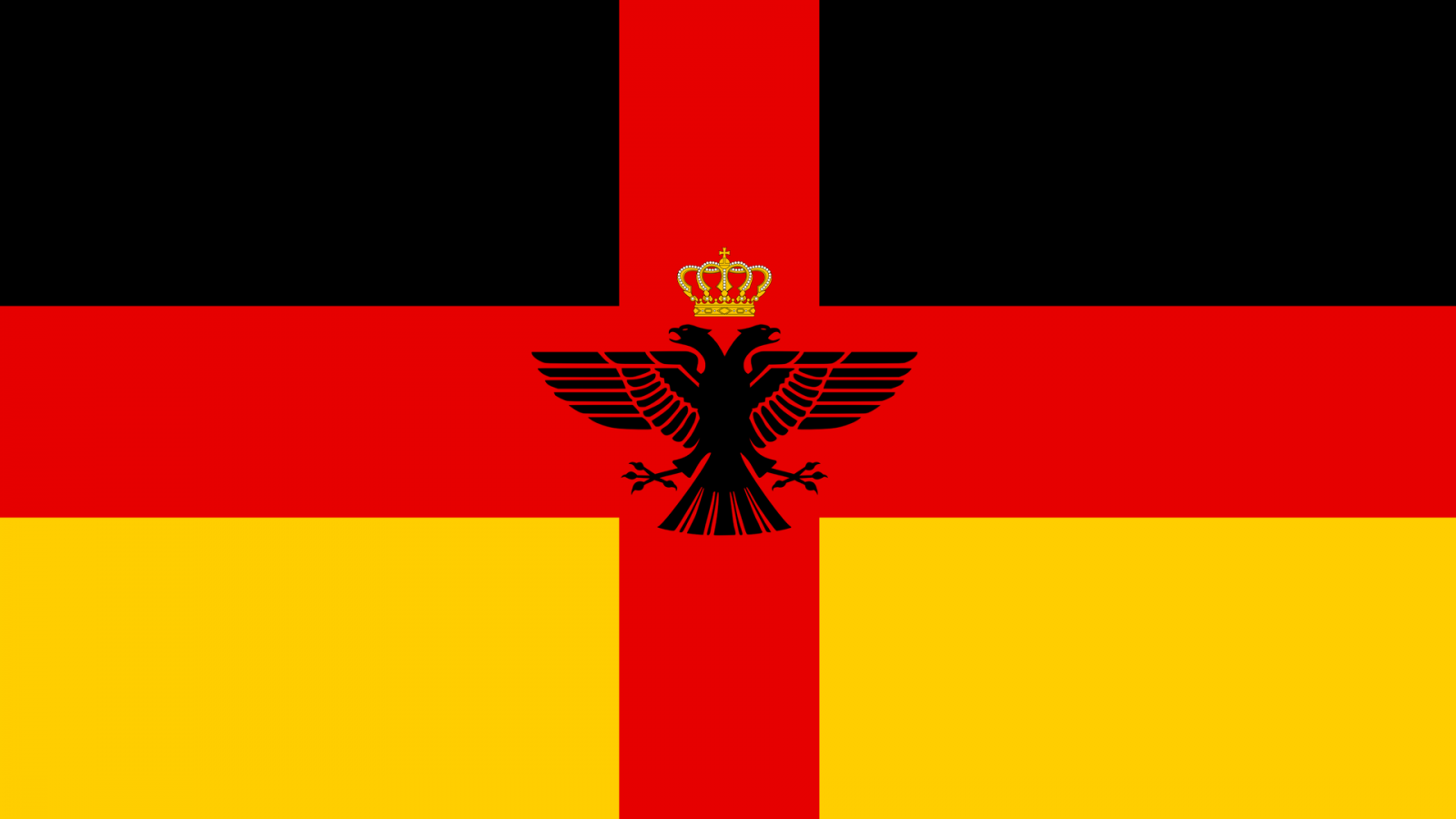 Německo, vlajka, křesťanství, koruna, orel, Ježíš Kristus