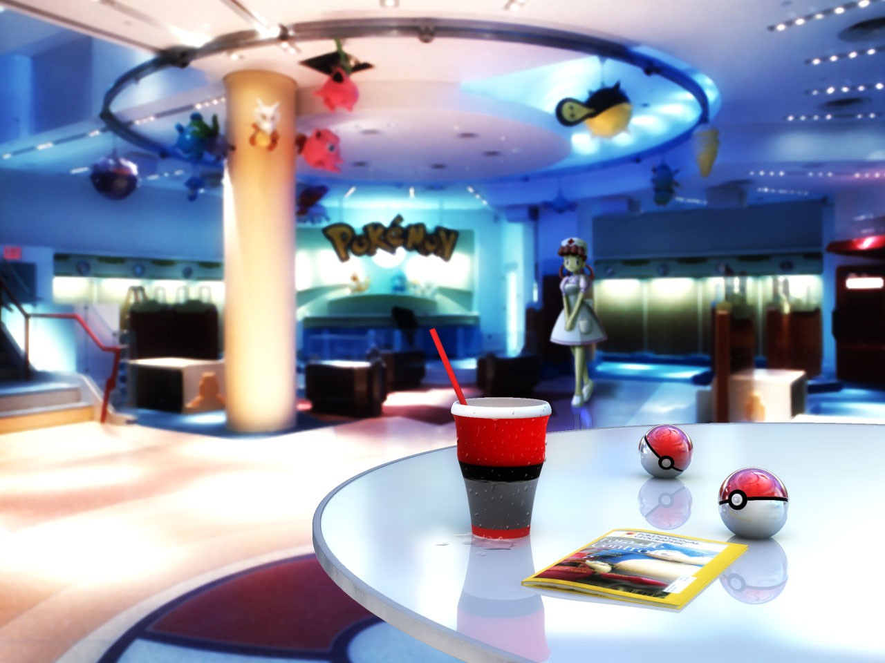 Pok mon, letovisko, restaurace, kuželky, discober, společenská místnost