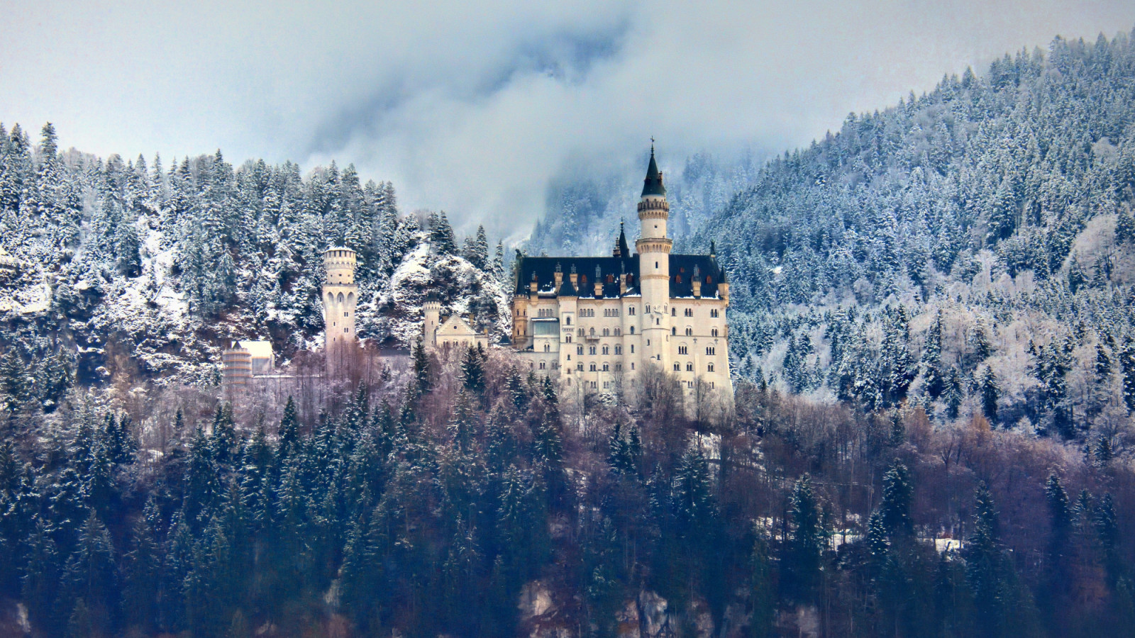 schlo, neuschwanstein, บาวาเรีย, Bayern, Hohenschwangau, f ssen, ฤดูหนาว, หิน, หิมะ, ความรัก, ปราสาท, เมฆ, ต้นไม้, หุบเขา, schlos, Allgau, ฟัสเซน, m rchenschlos, Marchen, schnee