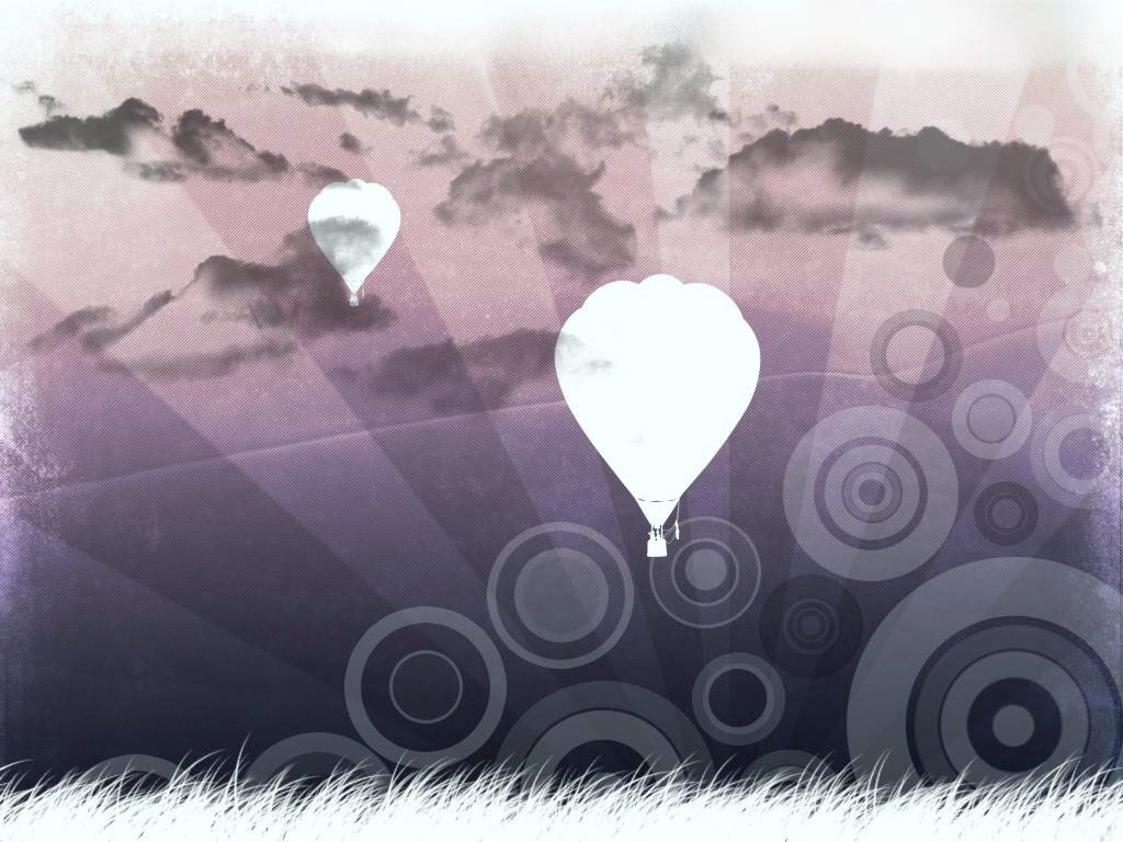 Wallpaper : illustration, artwork, purple, text, hot air balloons ...
