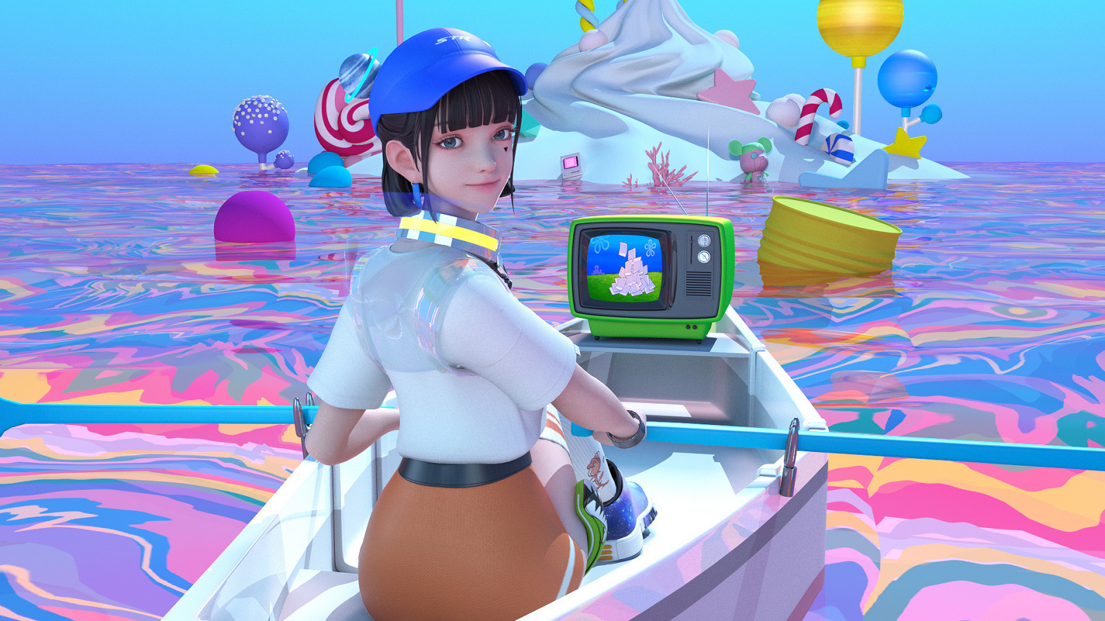 สัตว์มีกระดูกสันหลัง, สีน้ำเงิน, สีฟ้า, การ์ตูน, การพักผ่อนหย่อนใจ, สีชมพู, สนุก, มีความสุข, ฤดูร้อน, การพักผ่อนหย่อนใจ, ศิลปะ, ภาพหน้าจอ, cg artwork, เกม, ภาพประกอบ, การท่องเที่ยว, สีน้ำเงินไฟฟ้า, อุปกรณ์ป้องกันส่วนบุคคล, Animated cartoon, สีม่วงแดง, ชุดว่ายน้ำ, เล่น, ตัวละคร, ภาพเคลื่อนไหว, กราฟิก, video game software, วันหยุด, การท่องเที่ยว, เกมพีซี, การออกแบบกราฟิก, ความบันเทิง, ซอฟต์แวร์, นั่ง, ซอฟต์แวร์มัลติมีเดีย, อะนิเมะ