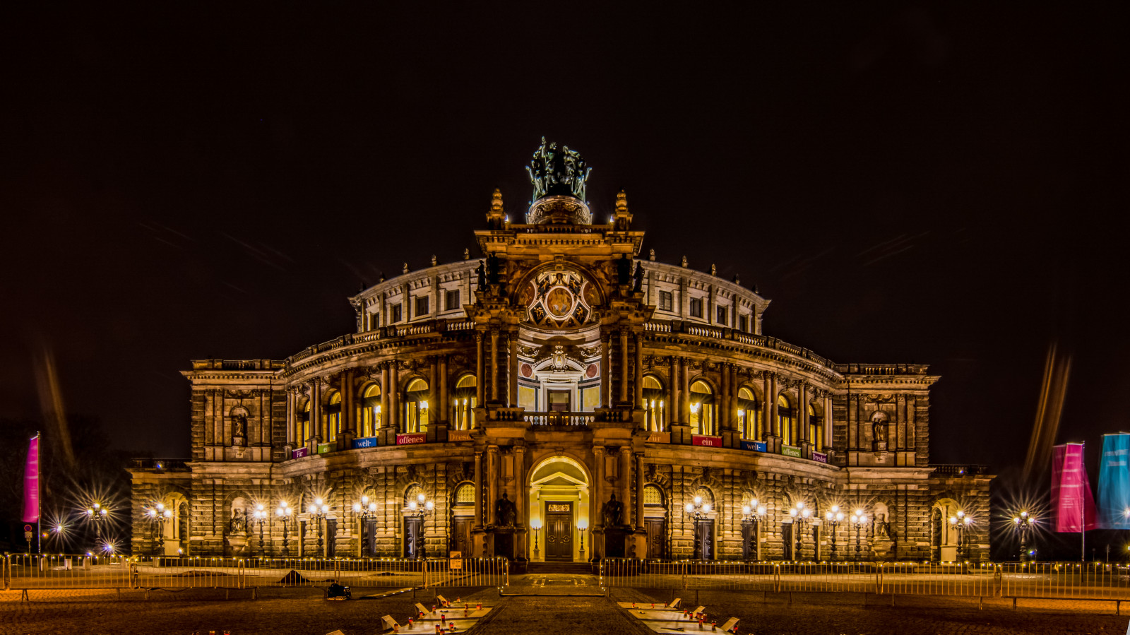 světla, panoráma města, noc, architektura, budova, večer, HDR, náměstí, Drážďany, katedrála, metropole, opera, náměstí, mezník, architektur, langzeitbelichtung, nightshot, Lichter, Nacht, geb ude, longtimeexposure, oper, Semperoper, nachfotografie