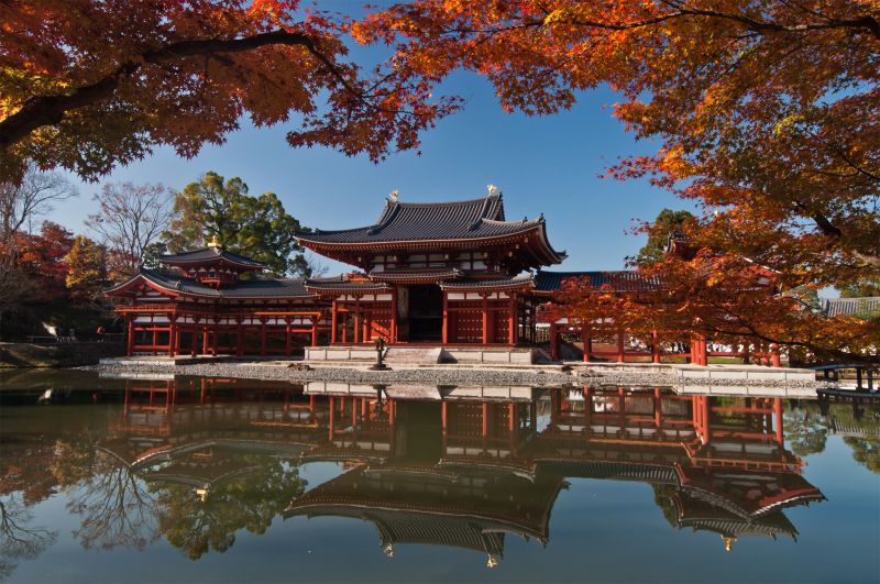 Červené,podzim,oranžový,zelená,žlutý,Japonsko