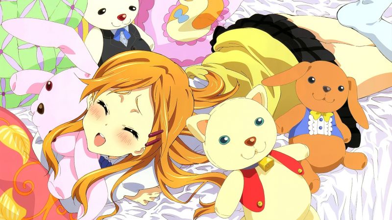 ilustrace, dlouhé vlasy, anime, anime dívky, zavřenýma očima, otevři pusu ilustrace, dlouhé vlasy, anime, anime dívky, zavřenýma očima, otevři pusu
