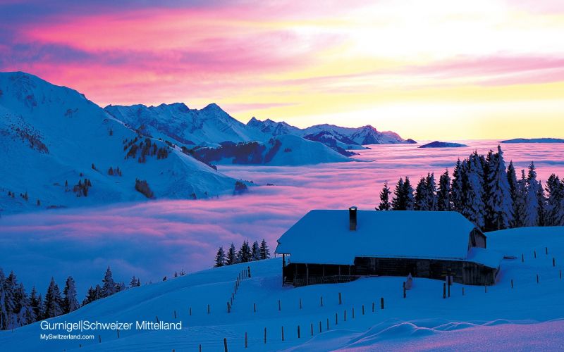 paesaggio, montagne, la neve, inverno, tramonto, Alba paesaggio, montagne, la neve, inverno, tramonto, Alba