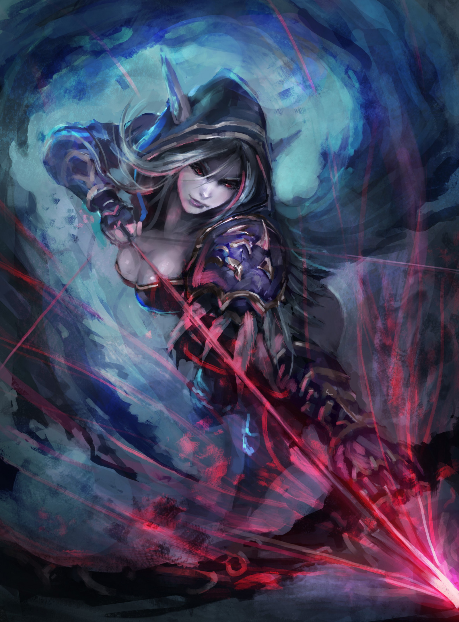 illustration, World of Warcraft, Sylvanas Windrunner, skærmbillede, computer tapet, fiktiv karakter, specielle effekter, tegneserie