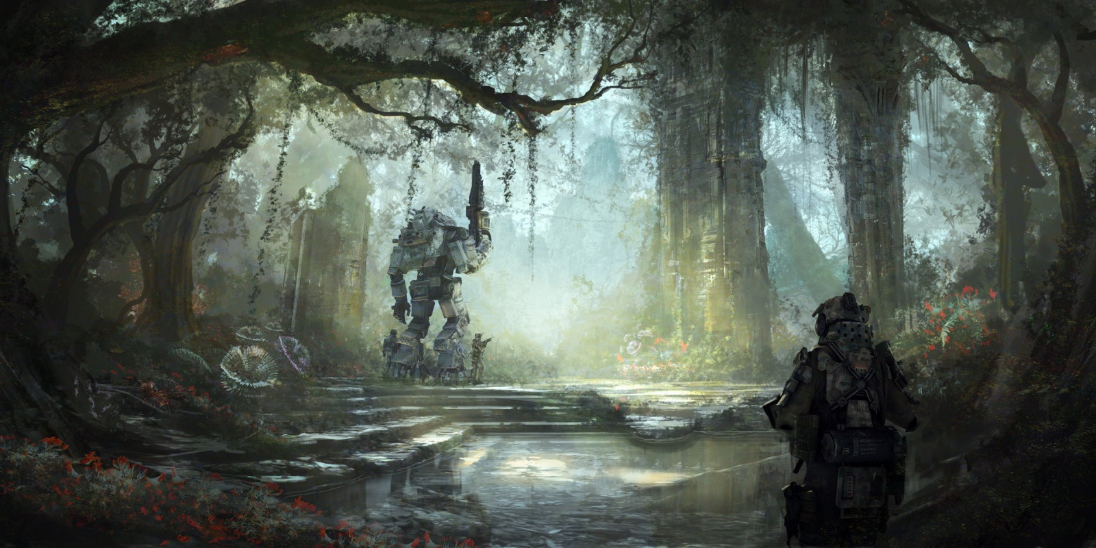 video games, Titanfall, concept art, cave, drawn, Formation, darkness, screenshot, geographical feature, ice cave