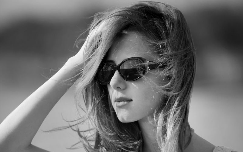 bílý, Černá, ženy, černobílý, model, tvář bílý, Černá, ženy, černobílý, model, tvář