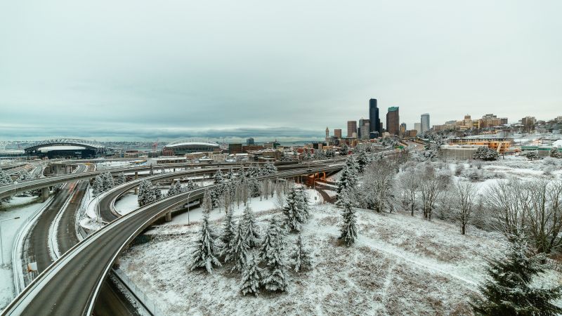 urban area, zima, sníh, doprava, dráha, zmrazení