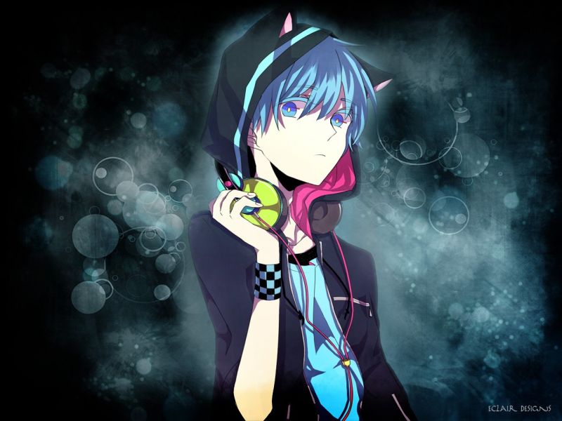 anime, headphones, screenshot, computer wallpaper, illustration, darkness anime, headphones, screenshot, computer wallpaper, illustration, darkness