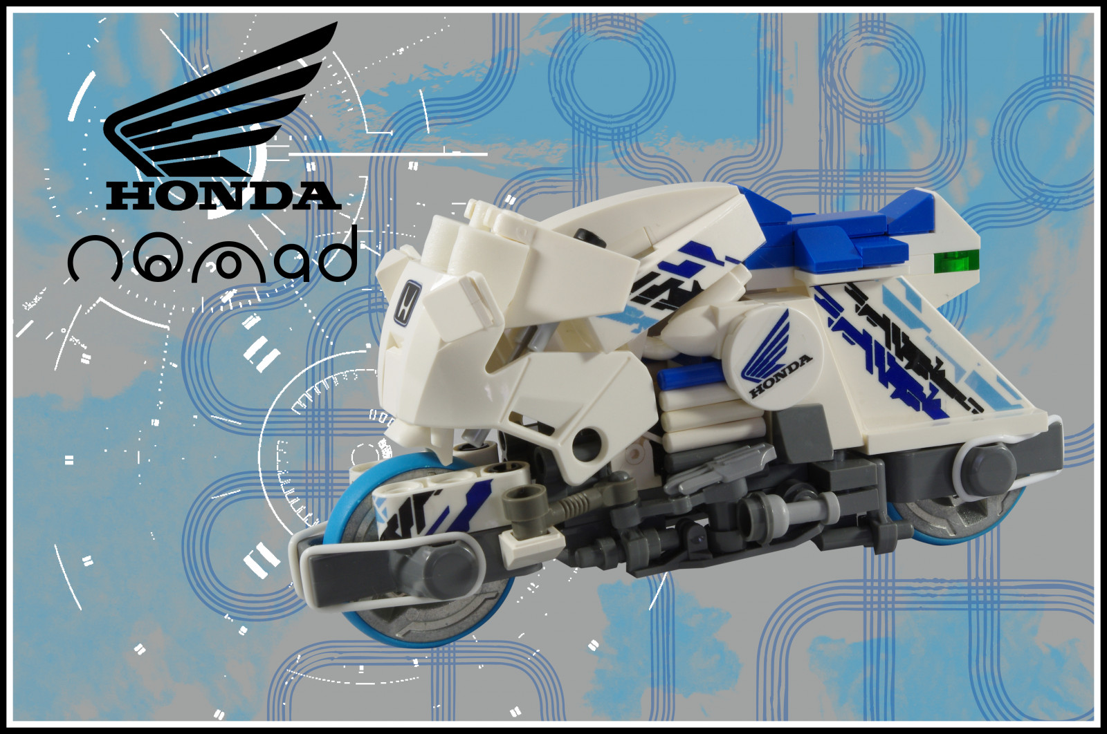 Illustration, Cyberpunk, Roboter, Platz, Fahrzeug, Grafikdesign, LEGO, Technologie, Honda, Maschine, Fahrrad, Sf, Moc, Grafik, Mecha, Computer-Tapete, Automobil-Design, Schriftart, Produkt, Kraftfahrzeug, Konzeptbike, product design