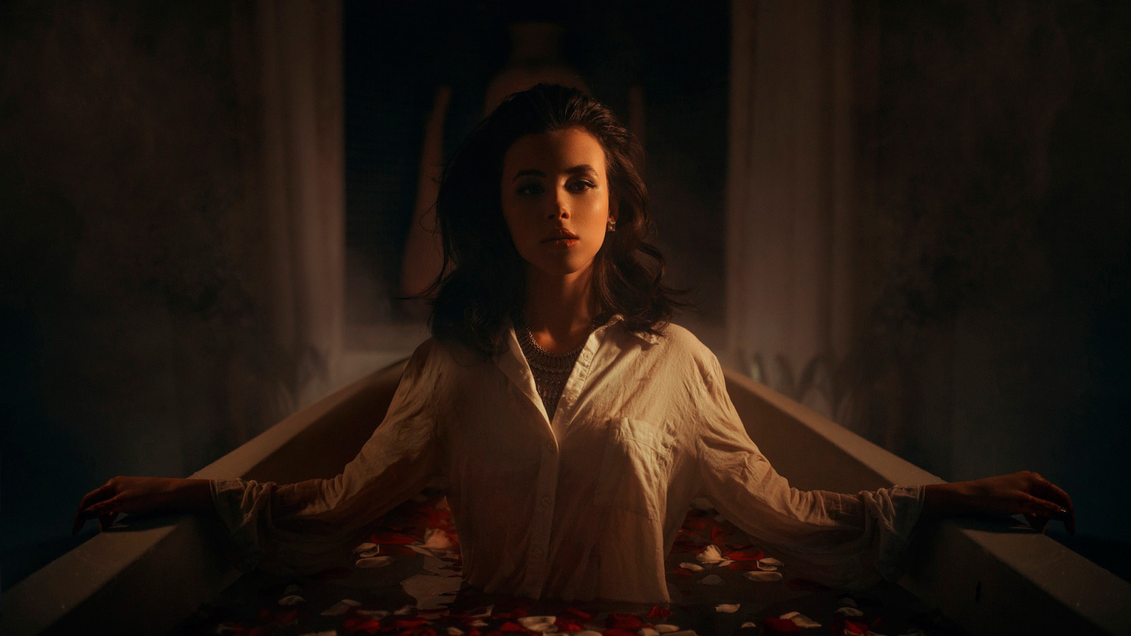 ženy, model, noc, Ivan Gorokhov, Aliya Lando, fáze, divadlo, tma, Snímek obrazovky, hudební divadlo, performance