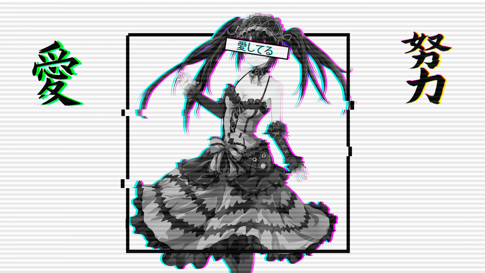 anime dívky, anime, Tokisaki Kurumi, Date A Live, červené oči, japonský