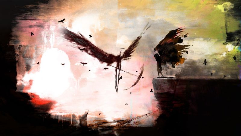 1920x1080 px, fantasy art, scythe, dark, death, wings 1920x1080 px, fantasy art, scythe, dark, death, wings