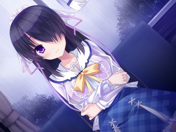 girl,brunette,smile,Game CG,hazuki mikuri,sakura no reply