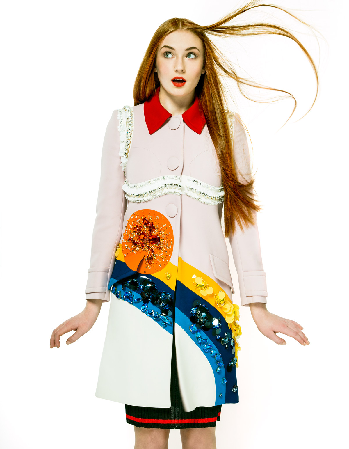 Sophie Turner, ryšavý, herečka, modré oči