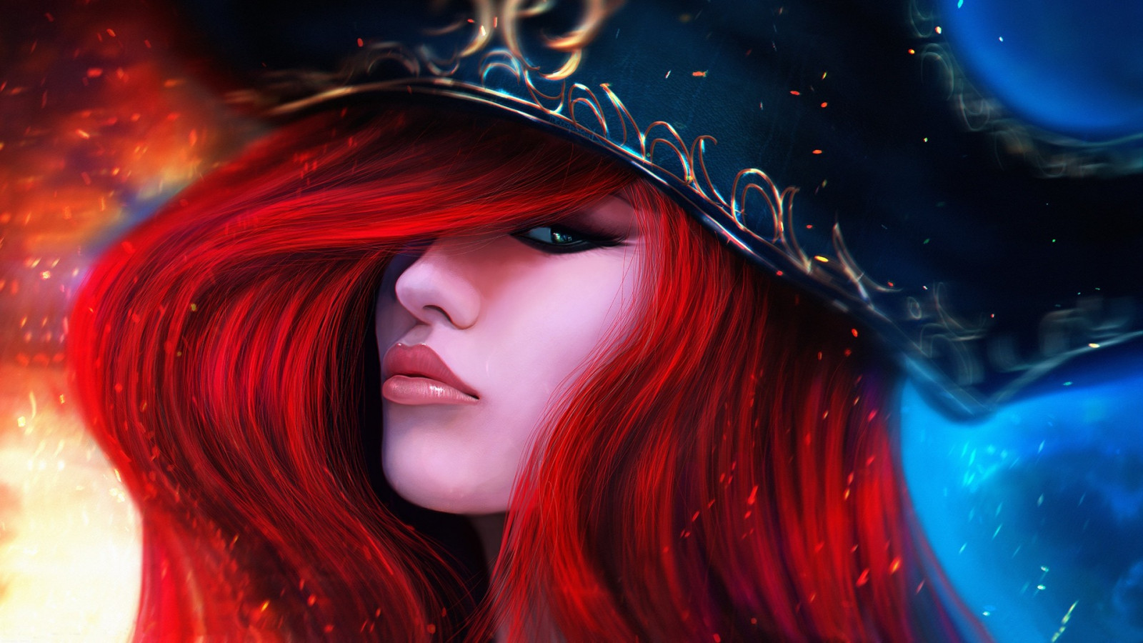 anime, Červené, League of Legends, Slečna štěstí, barva, tma, Snímek obrazovky, počítač tapeta, fiktivní postava, orgán, zvláštní efekty