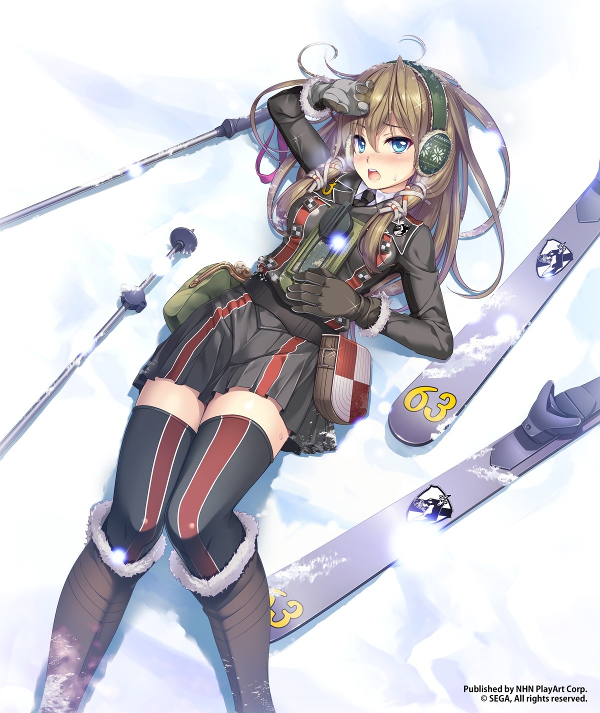 Wallpaper Long Hair Anime Girls Blue Eyes Snow Winter