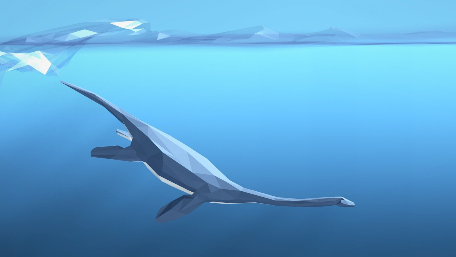 digitaalinen taide, eläimet, meri, minimalismia, alhainen poly, kalastaa, sininen, aallot, vedenalainen, uima-, dinosaurukset, biologia, valtameri, siipi, selkärankainen, meribiologia, merinisäkäs, tiikerihait, luomihaikalat, rustokalat, pyöriäisdelfiini