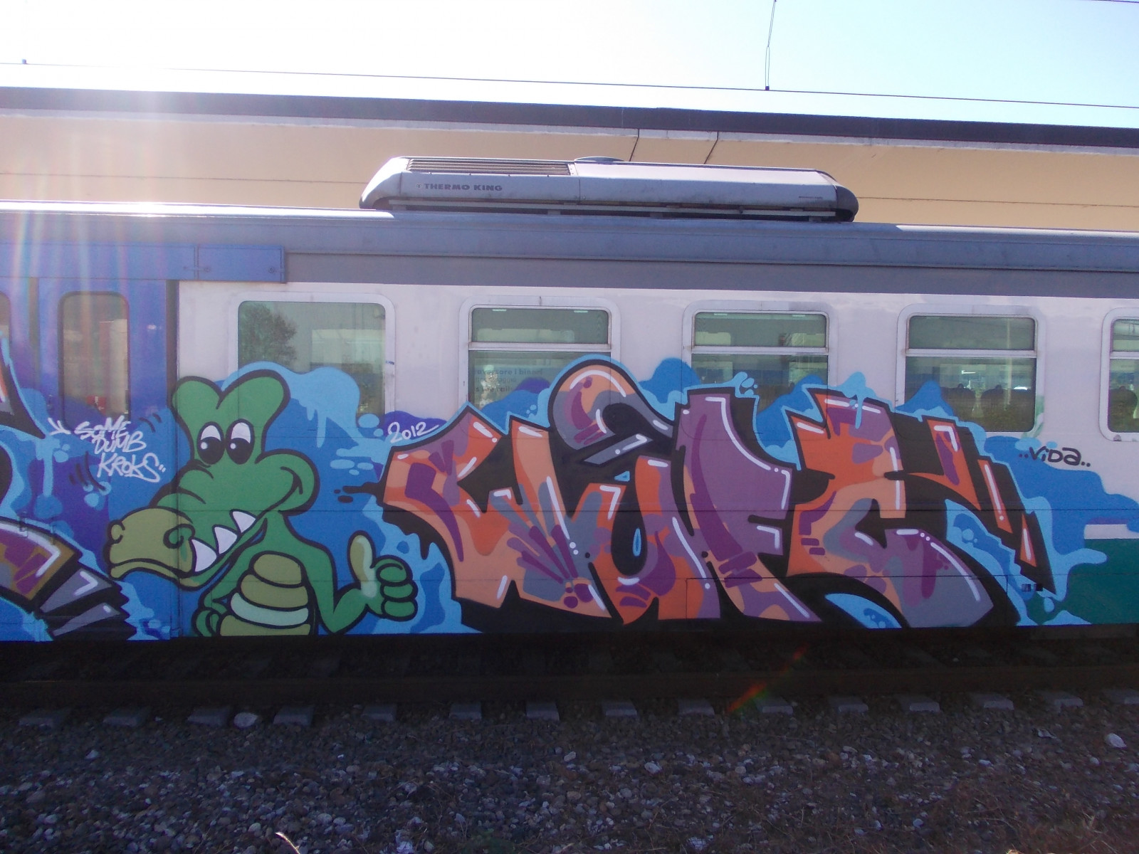 treno, graffiti, scrittura, Torino, 2012, ARTE, vida, wufc, Coccodrillo