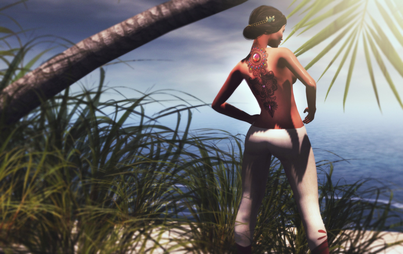 people, model, outdoors, beach, dress, tattoo, fashion, spring, clothing, vacation, girl, beauty, season, lady, leg, secondlife, muscle, skinfair2017, we3roleplay, vvoluptasvirtualis, theliaisoncollaborative, aleutia, auricastore, photo shoot