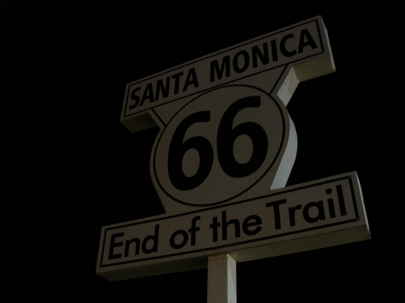 tekst, logo, skilt, mole, mærke, Ende, Route66, Santamonica, nummer, skrifttype, skiltning, varemærke, nummerplade, Gade skilt