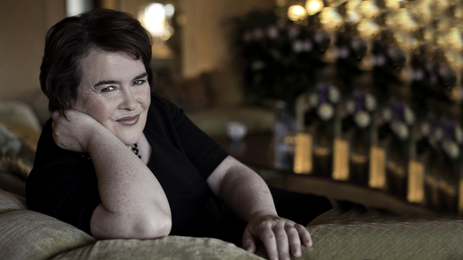 værelse, pige, se, sofa, albue, Susan boyle