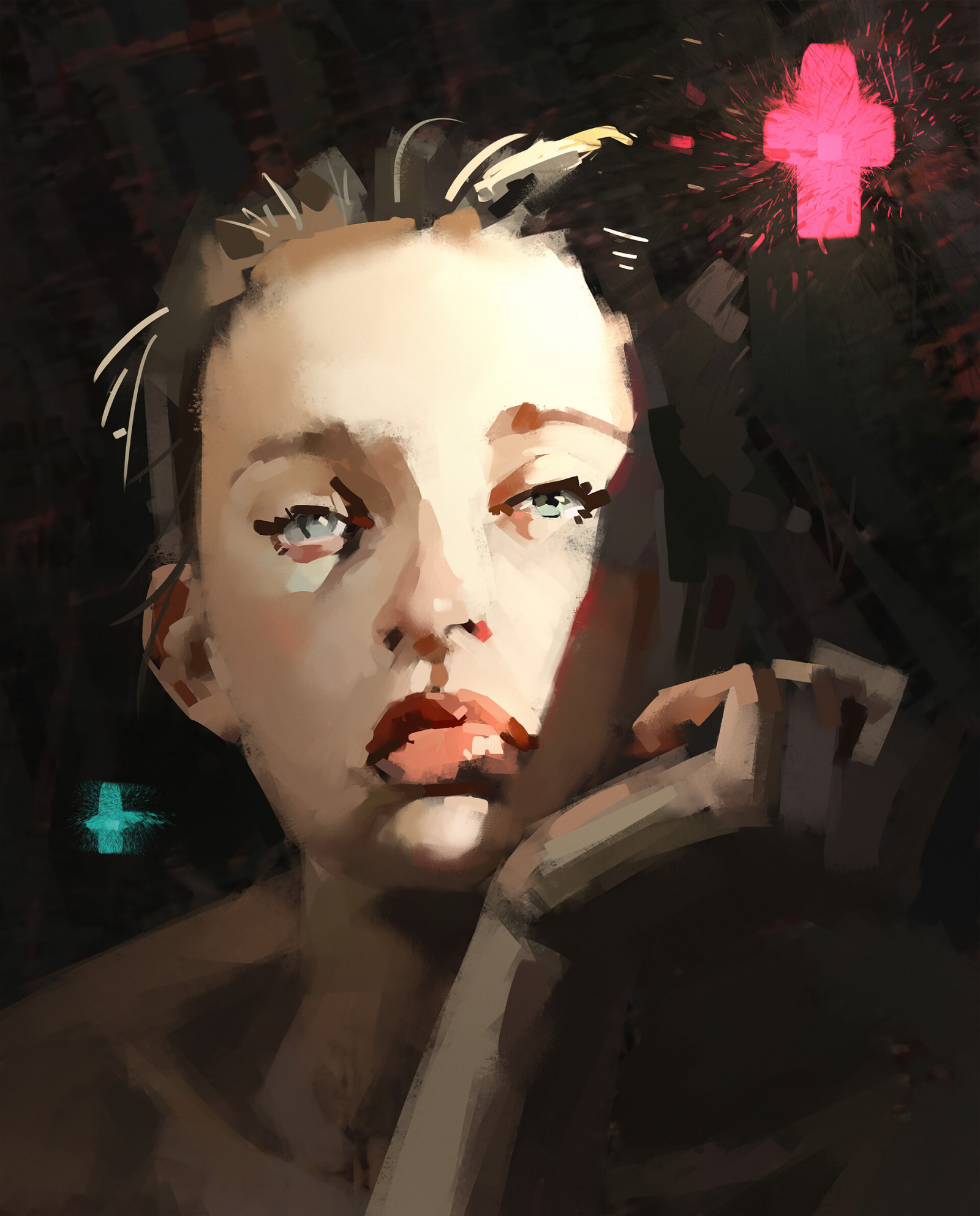 donne, guardando spettatore, ritratto, visualizzazione verticale, bionda, disegno, arte digitale, pittura digitale, fan art, opera d'arte