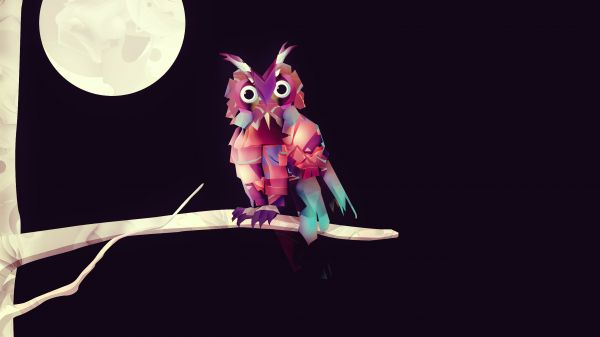 illustration, minimalism, cartoon, black background, night, Moon